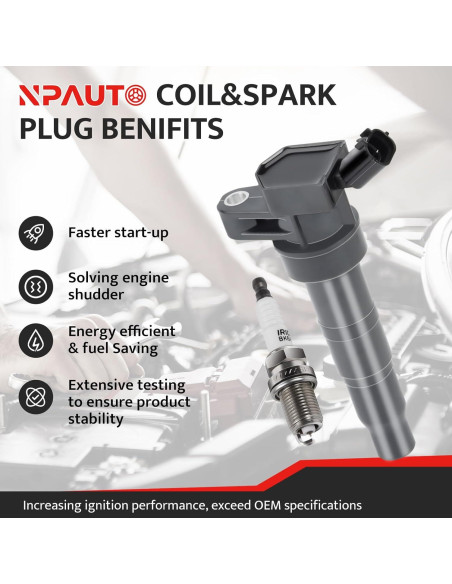 Juego de 4 Bobinas de Encendido y Bujías NPAUTO UF-611