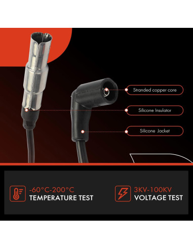 Juego de Cables de Bujía A-Premium 4PCS para Volkswagen 2.0L