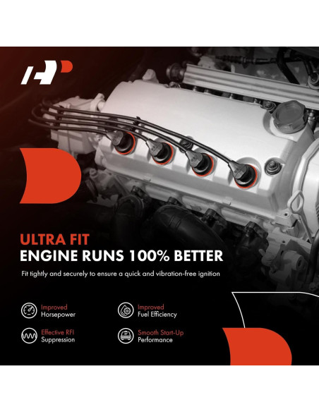 Juego de Cables de Bujía A-Premium 4PCS para Volkswagen 2.0L