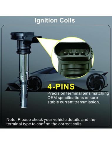 Juego de 4 Bobinas de Encendido y Bujías APDLFSC UF575