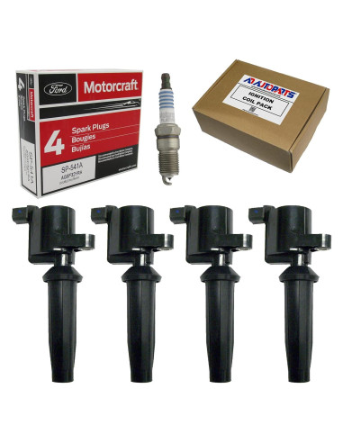 Juego de 4 Bobinas de Encendido y 4 Bujías Doble Platino AD Auto Parts