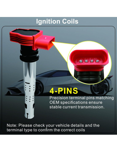 Juego de 4 Bobinas de Encendido y Bujías APDLFSC UF529