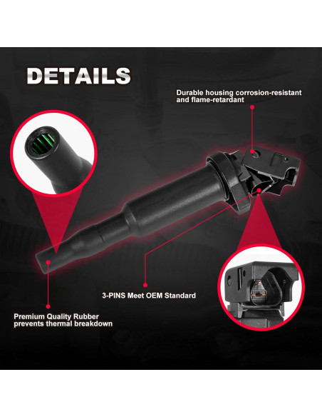 Juego de 6 Bobinas de Encendido TEMSONE para BMW 3.0L