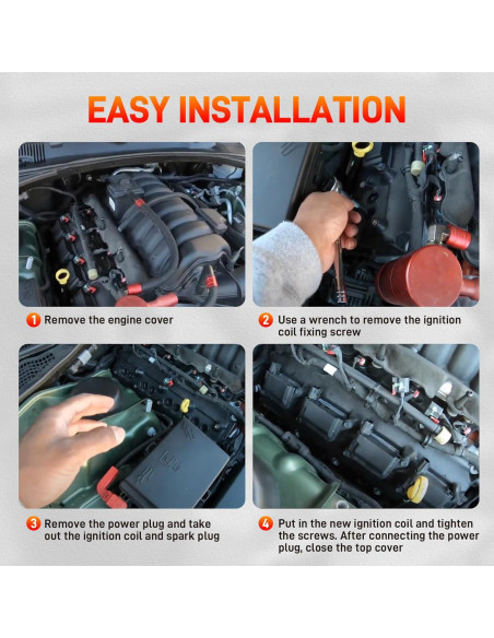 Juego de 8 Bobinas de Encendido GDUKOP UF504 + 16 Bujías Iridio