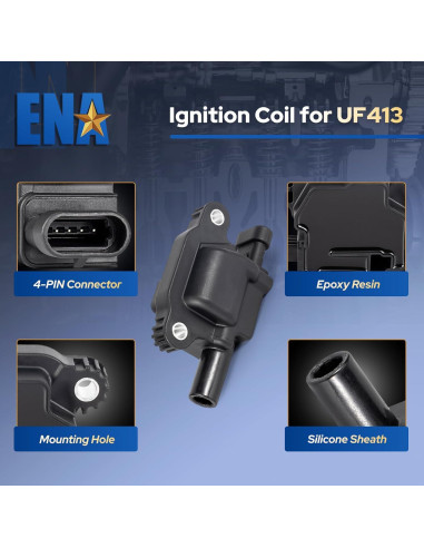 ENA Juego de 8 Bobinas de Encendido Cuadradas para Chevrolet y GMC