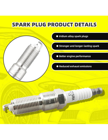 Juego de 4 Bujías de Iridio y Cables MOAUTO 671-4079