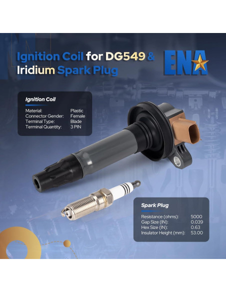 Juego de 6 Bobinas de Encendido y Bujías Iridio ENA 3.5L Ford