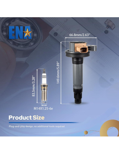 Juego de 6 Bobinas de Encendido y Bujías Iridio ENA 3.5L Ford