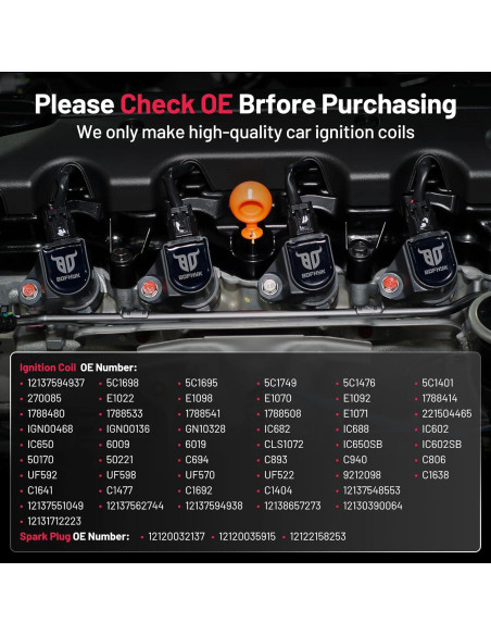 Bobinas de Encendido y Bujías BDFHYK para BMW 6 Piezas