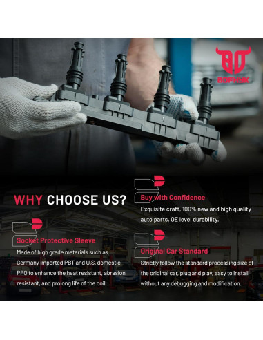 Bobinas de Encendido y Bujías BDFHYK para BMW 6 Piezas