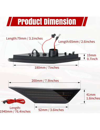 Luces de Marcador LED Lateral RIDLOG para Honda Civic 2016-2021