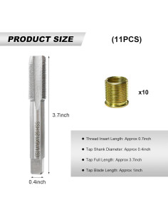 Kit de Reparación de Roscas de Bujías SHMZK 11PCS M14 M16 2