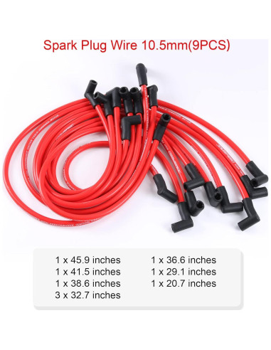 Juego de Cables de Bujía 10.5mm JDMSPEED para Chevrolet SBC/BBC