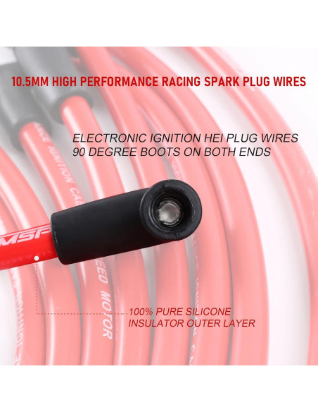 Juego de Cables de Bujía 10.5mm JDMSPEED para Chevrolet SBC/BBC