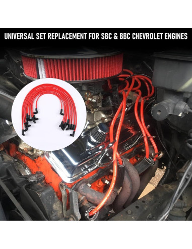 Juego de Cables de Bujía 10.5mm JDMSPEED para Chevrolet SBC/BBC