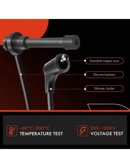 Juego de Cables de Bujía A-Premium Set de 4 para Acura y Honda