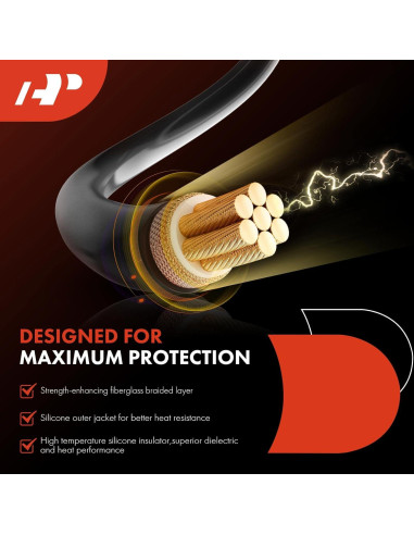 Juego de Cables de Bujía A-Premium Set de 4 para Acura y Honda