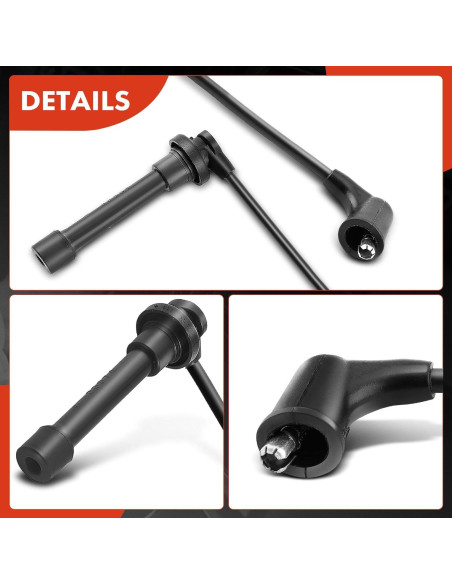 Juego de Cables de Bujía A-Premium Set de 4 para Acura y Honda