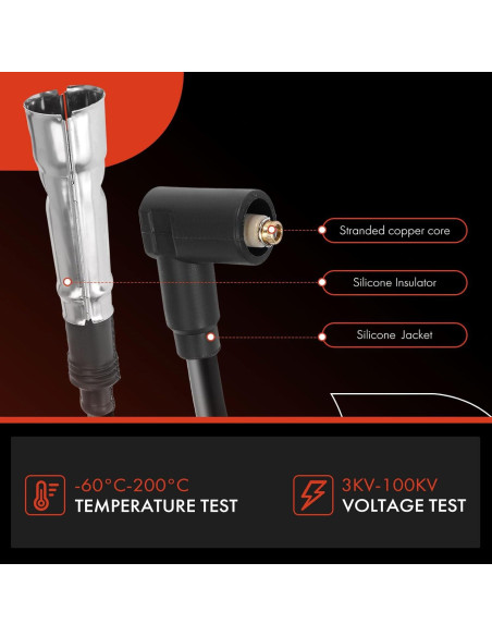 Cables de Bujía de Encendido A-Premium 7mm para Audi y VW