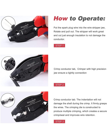 Juego de Crimpadora de Cables de Bujía Newdeli 25 Piezas