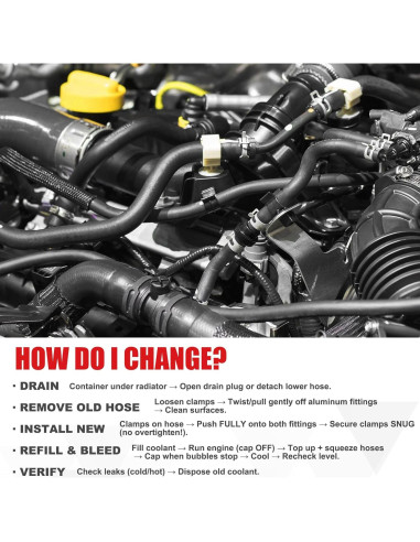 Tubería de Radiador de Refrigerante Aluminio Audi A4 A6 3.0L 3.2L