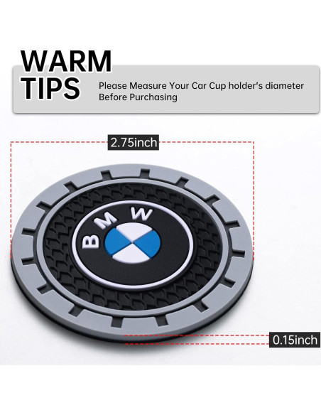 Posavasos de Silicona para Coche YUIQIEUY - 2 Piezas 7 cm