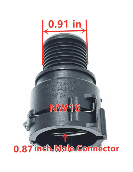 Conector de Manguera de Refrigerante FEEDUN NW16 22.2mm