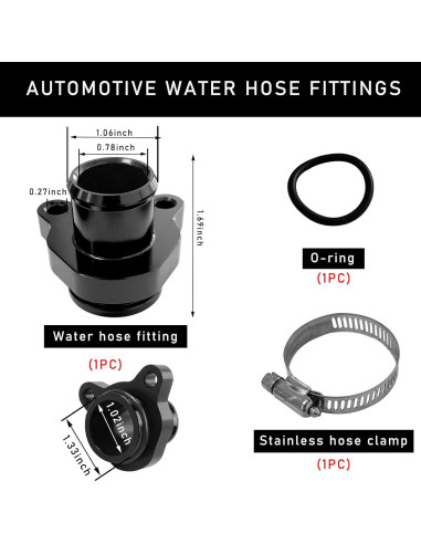 Kit de Conexión de Manguera de Agua Dickno Aluminio 4.29x5.41cm