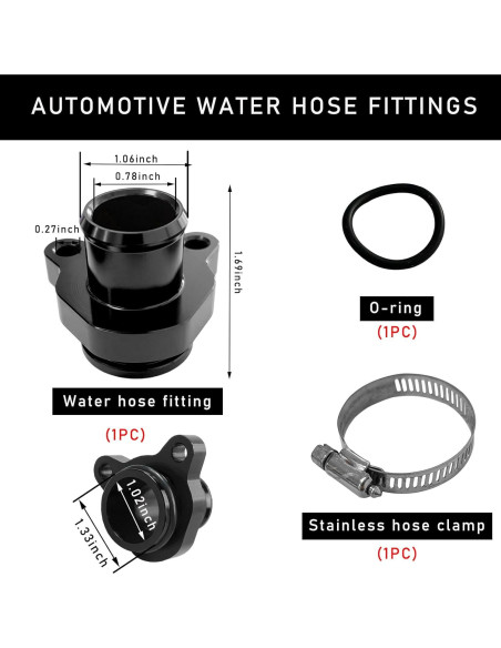 Kit de Conexión de Manguera de Agua Dickno Aluminio 4.29x5.41cm