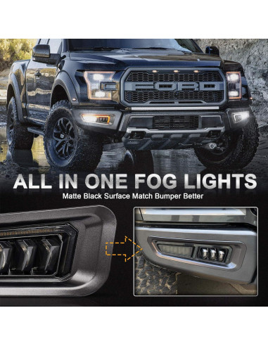 Luces de Niebla LED MOVOTOR para Ford F150 Raptor 2017-2020