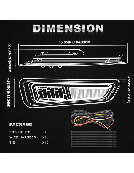 Luces de Niebla LED MOVOTOR para Ford F150 Raptor 2017-2020
