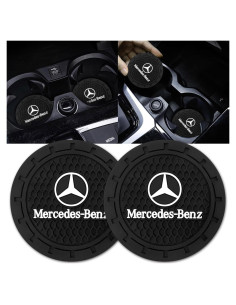 Posavasos de Silicona Antideslizante para Coche Genérico Negro 2P