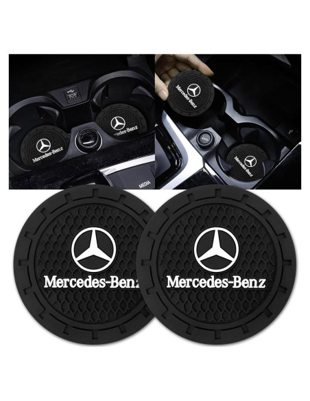 Posavasos de Silicona Antideslizante para Coche Genérico Negro 2P