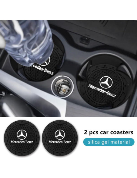 Posavasos de Silicona Antideslizante para Coche Genérico Negro 2P