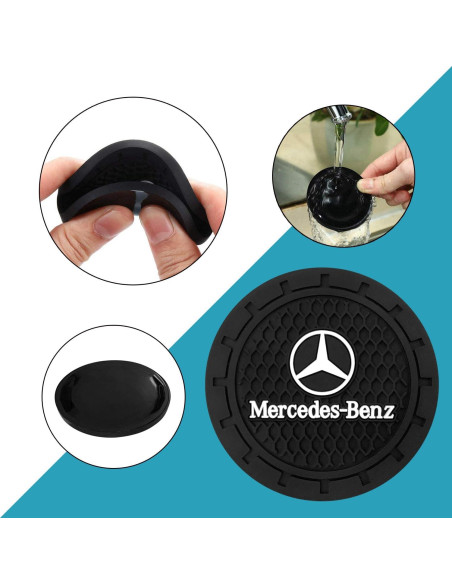 Posavasos de Silicona Antideslizante para Coche Genérico Negro 2P