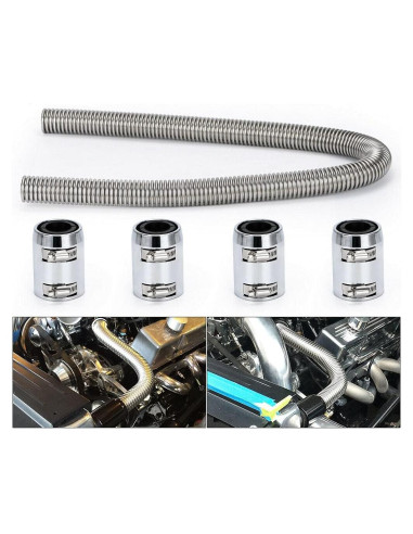 Kit de Manguera de Radiador Flexible WENJTP 121.92 cm Acero Inoxidable