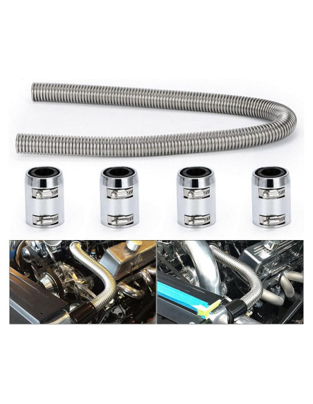 Kit de Manguera de Radiador Flexible WENJTP 121.92 cm Acero Inoxidable