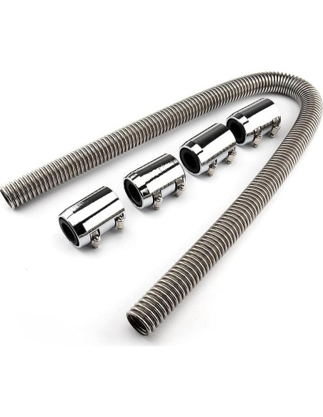 Kit de Manguera de Radiador Flexible WENJTP 121.92 cm Acero Inoxidable