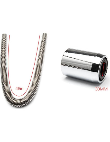 Kit de Manguera de Radiador Flexible WENJTP 121.92 cm Acero Inoxidable