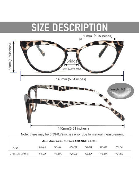 Gafas de Lectura Cat Eye DXYXYO 3 Pares con Bloqueo Luz Azul