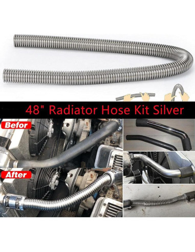 Kit de Manguera de Radiador Flexible WENJTP 121.92 cm Acero Inoxidable