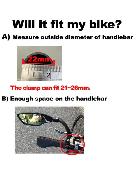 Espejo de Manillar Hafny HF-M958LS-FR01 95mm Ajustable