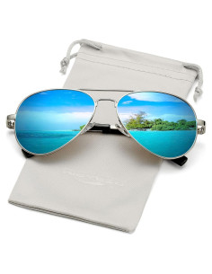 Gafas de sol AIEYEZO aviador polarizadas UV400 plata