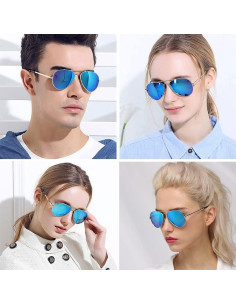 Gafas de sol AIEYEZO aviador polarizadas UV400 plata 2