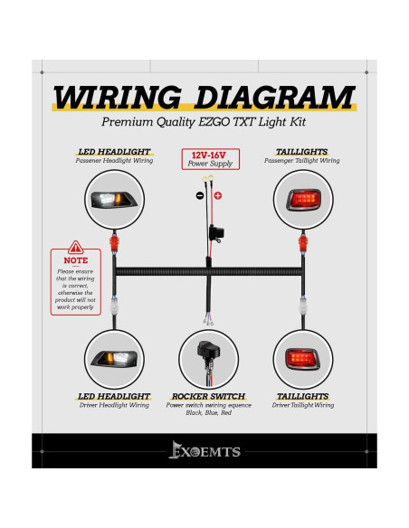 Kit de Faros LED y Luces Traseras EXOEMTS para Carro de Golf 1996-2013