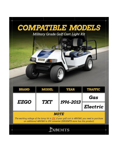 Kit de Faros LED y Luces Traseras EXOEMTS para Carro de Golf 1996-2013