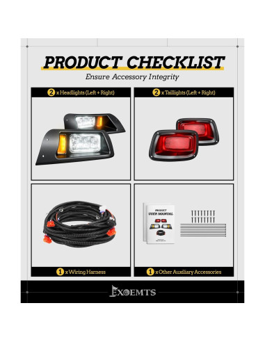 Kit de Faros LED y Luces Traseras EXOEMTS para Carro de Golf 1996-2013