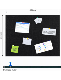 Tablero de Corcho PATTENGO 121.92x91.44cm Paquete de 12 Negro 2