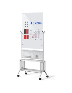 Pizarra Blanca Magnética Móvil Mifuro 101.6x71.1cm Doble Cara