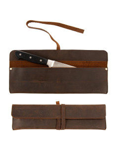Funda de Cuchillo de Chef de Cuero Qchengsan Marrón Individual